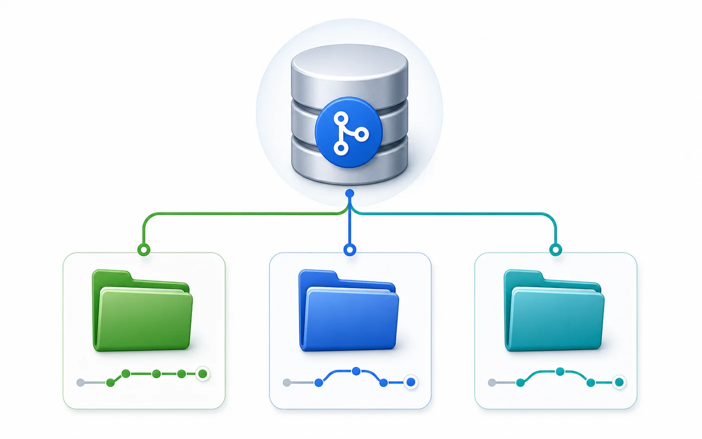 Git worktree 多工作区目录结构示意图