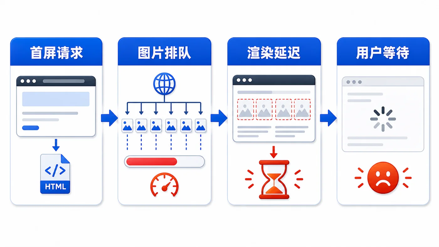 前端首屏同时请求大量图片导致图片排队渲染延迟和用户等待