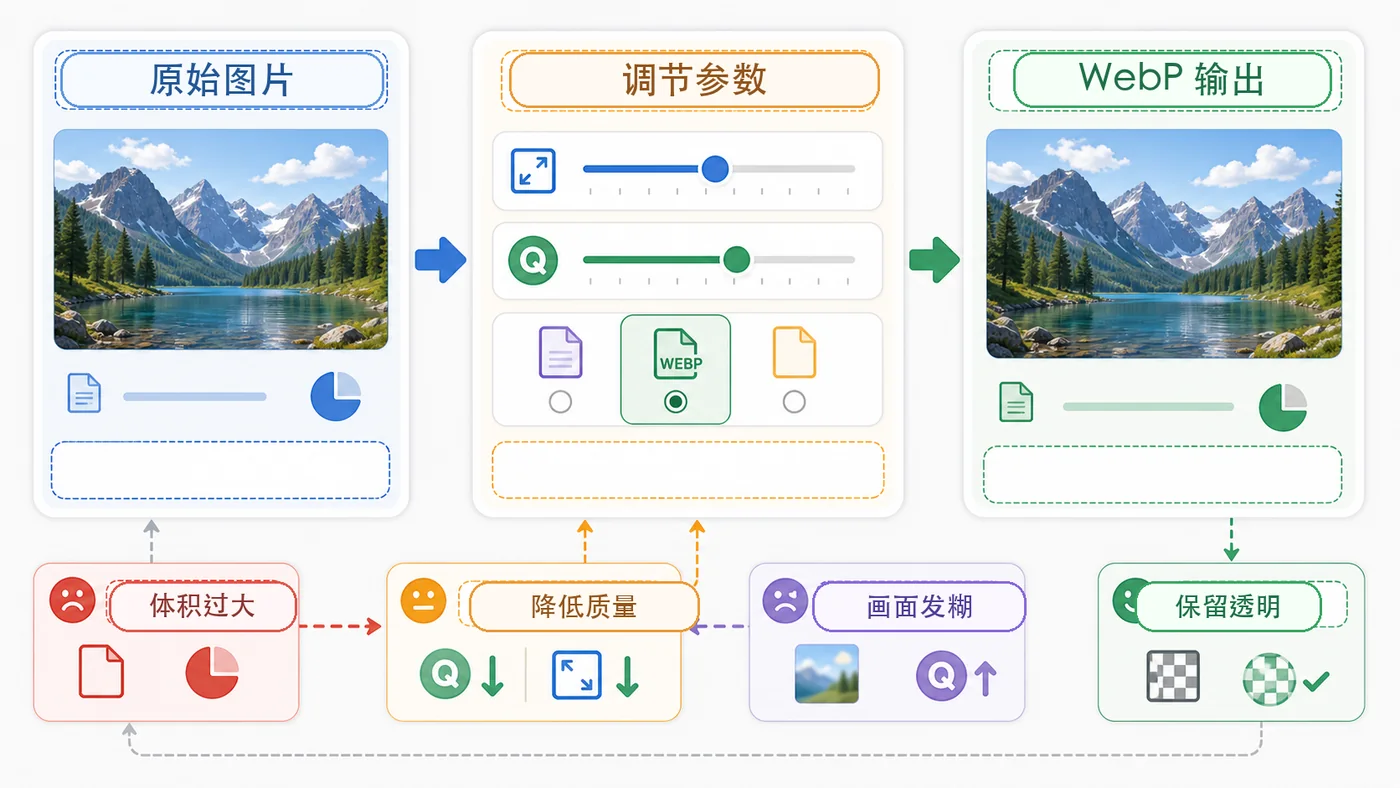 Python Pillow 图片压缩中原始图片调节宽度质量参数输出 WebP 并保留透明的取舍关系