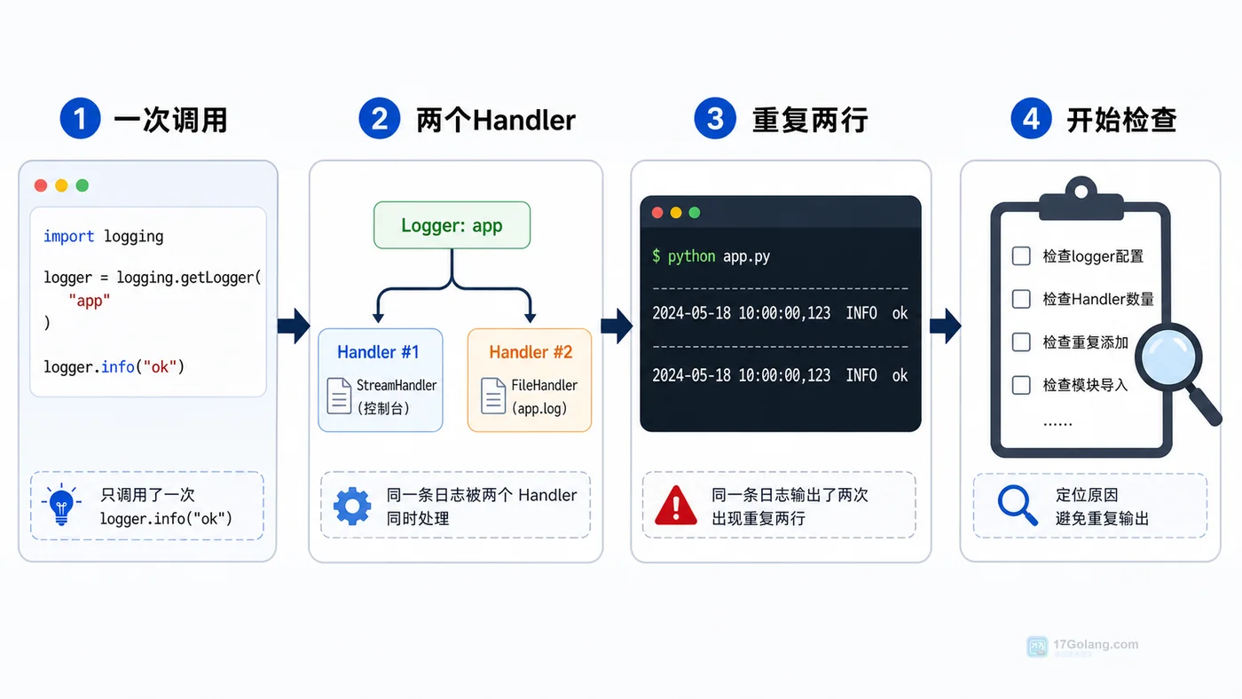 Python logging 日志重复打印怎么办：从 Handler 叠加到 propagate 一步步排查