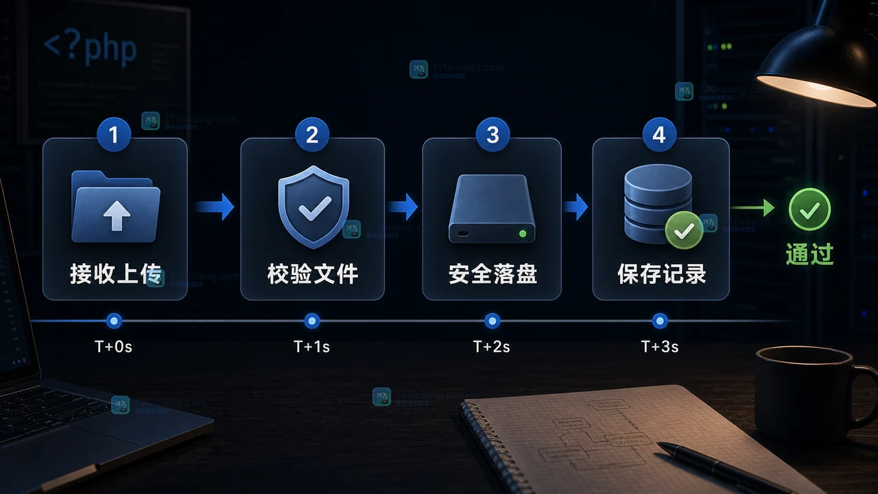 PHP 文件上传从接收 $_FILES 到校验文件、安全落盘和保存记录的数据生命周期