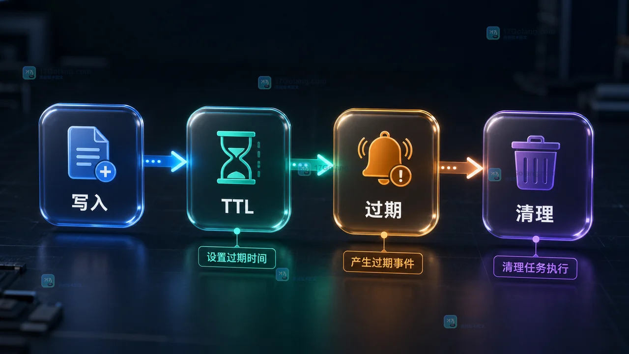 Redis 过期事件漏消息后通过补偿扫描和幂等门禁恢复清理任务的流程图