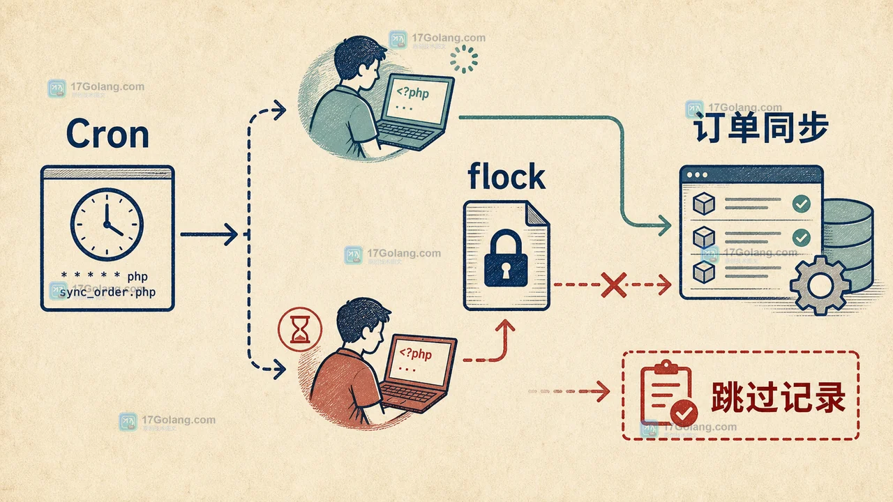 PHP 定时任务重复启动怎么处理：flock 文件锁、PID 记录与超时回收