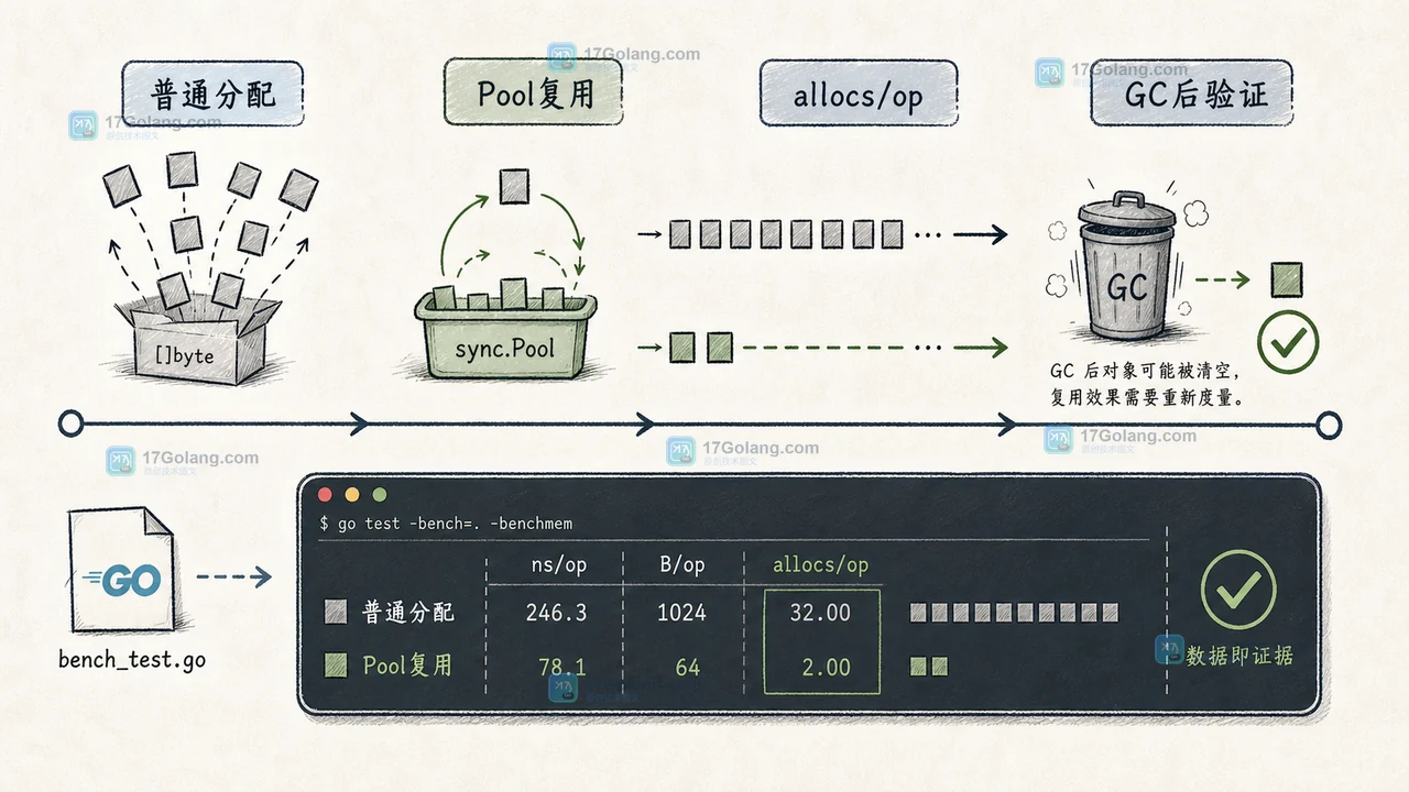 Go sync.Pool 适合缓存临时对象吗：Get、Put、GC 清空与基准测试边界