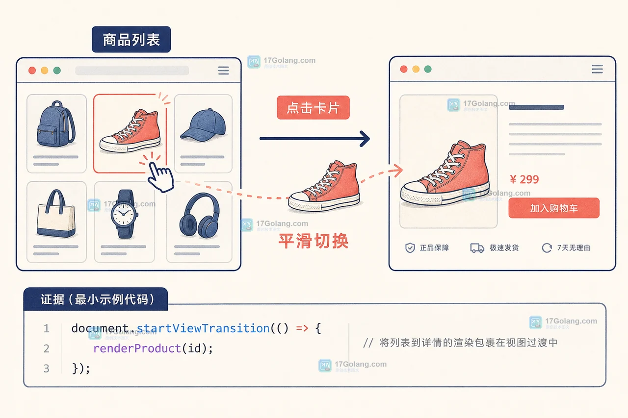 CSS View Transitions API 实战：给无框架页面切换加上可降级动画