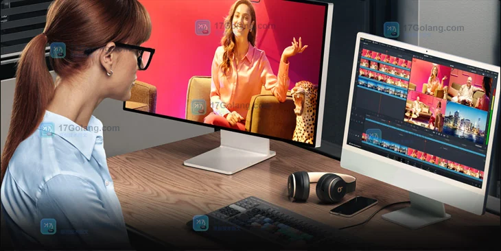 Blackmagic Design 官方 DaVinci Resolve 页面中的剪辑工作区与时间线画面