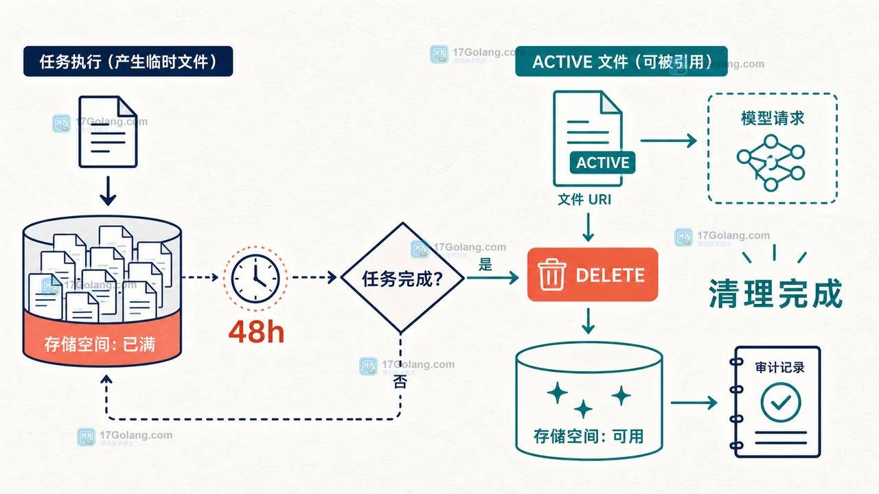 Gemini Files API 的 ACTIVE 引用、任务完成和主动删除闭环
