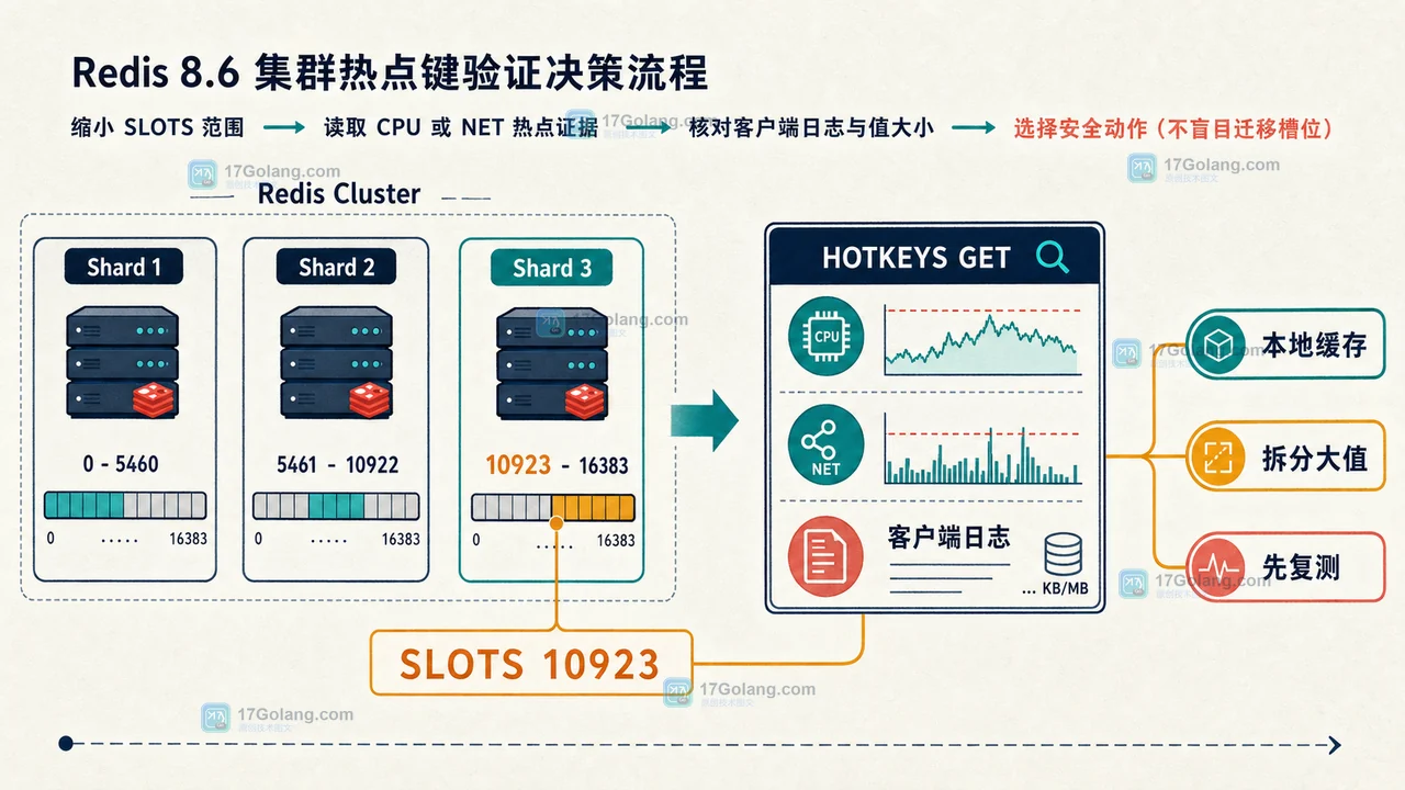 Redis 集群使用 HOTKEYS 的 SLOTS 范围缩小热点分片并结合客户端日志决定治理动作