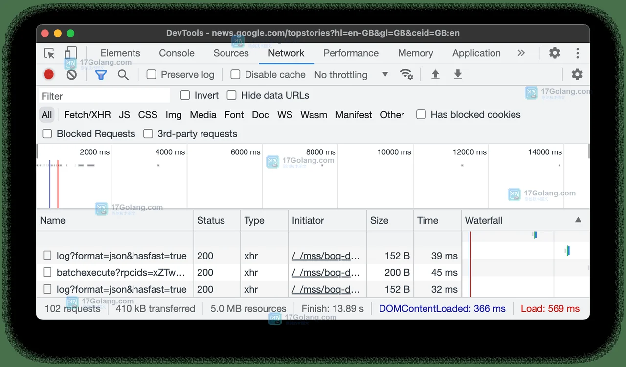 Chrome DevTools Network 面板中的 Throttling 慢网预设菜单真实界面截图