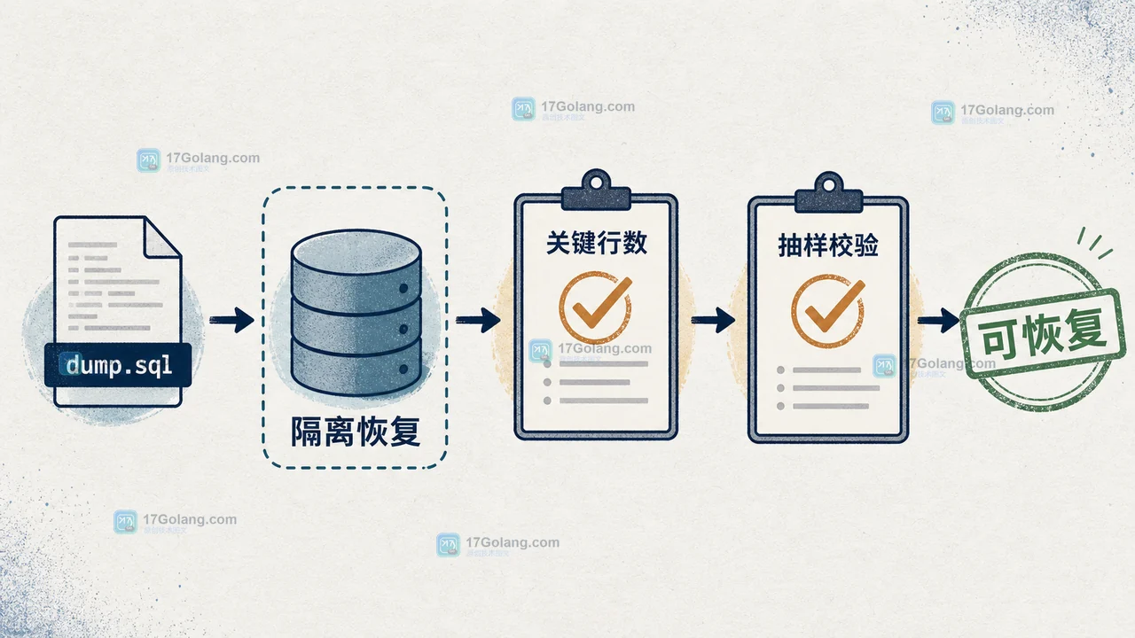 MySQL 8.4 逻辑备份从 dump 文件到隔离恢复和关键表抽检的验收路径