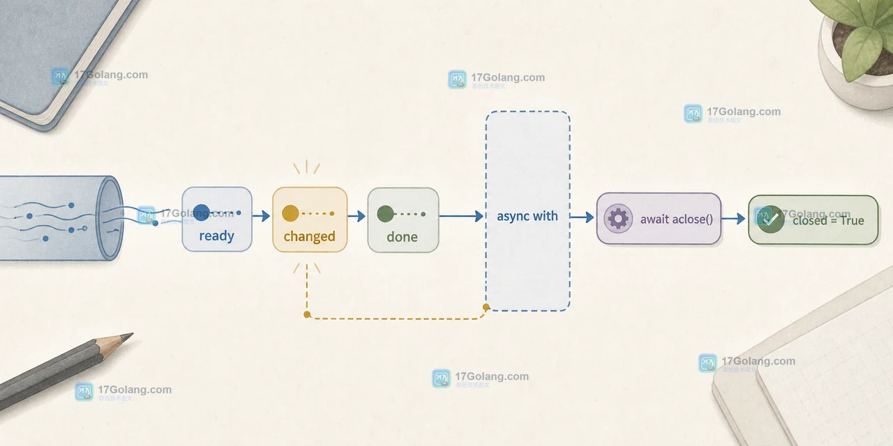 Python aclosing 正常退出时从异步迭代器到 aclose 清理完成的链路