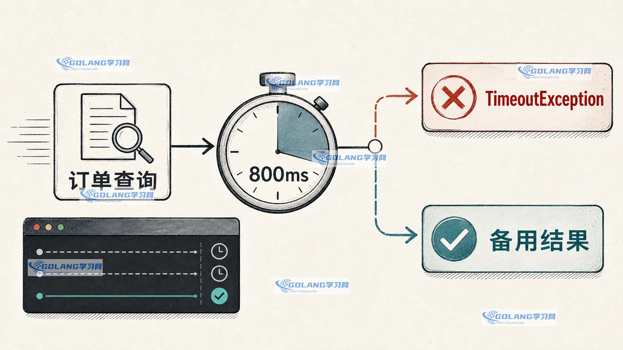 Java CompletableFuture 超时决策:orTimeout 进入 TimeoutException,completeOnTimeout 进入备用库存结果