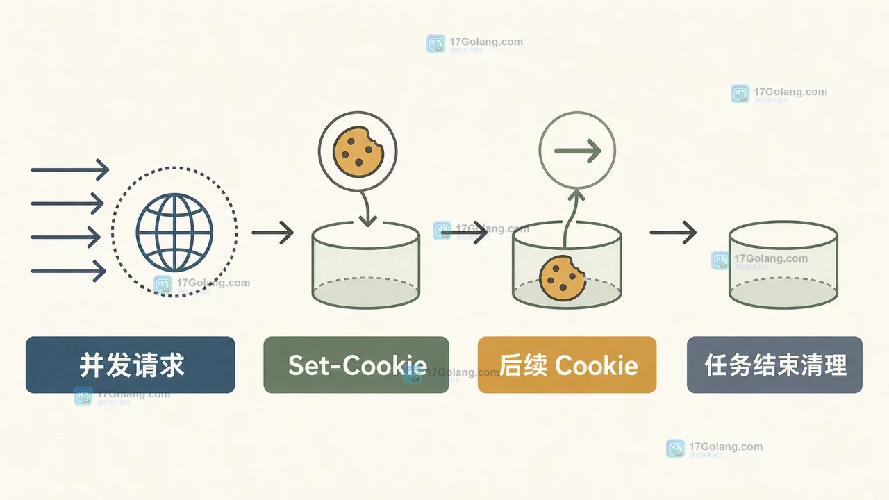Java HttpClient 会话并发请求从 Set-Cookie 写入、后续 Cookie 读取到任务结束清理的检查链路