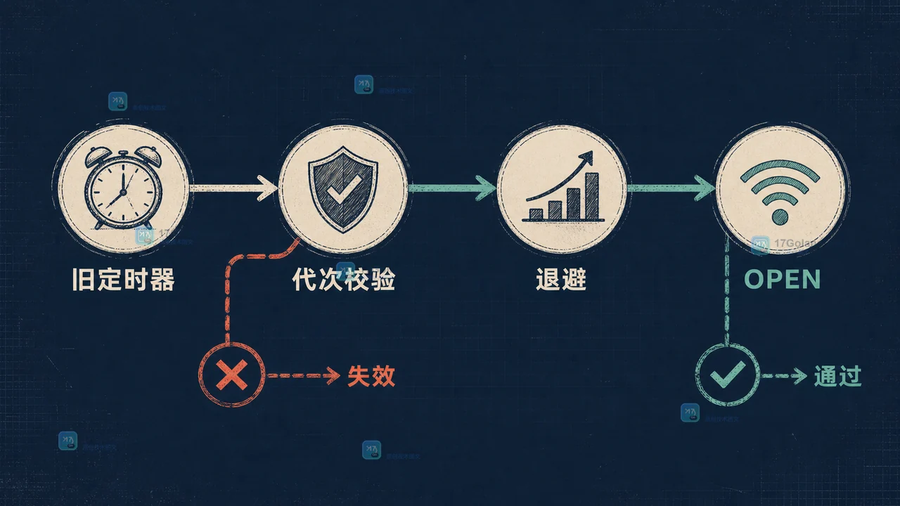 WebSocket 连接代次校验、指数退避到最终 OPEN 状态的前后验证路径
