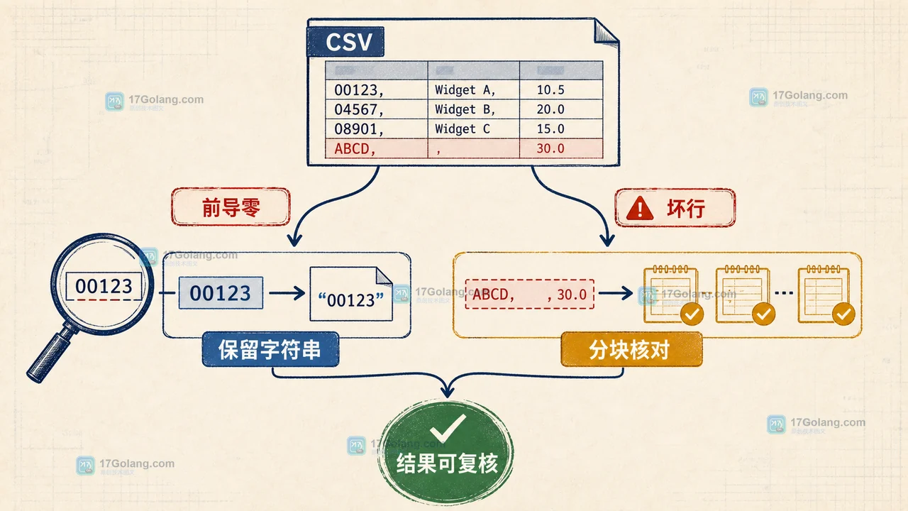 Python CSV 类型与规模边界:前导零、坏行和分块处理的验证结果