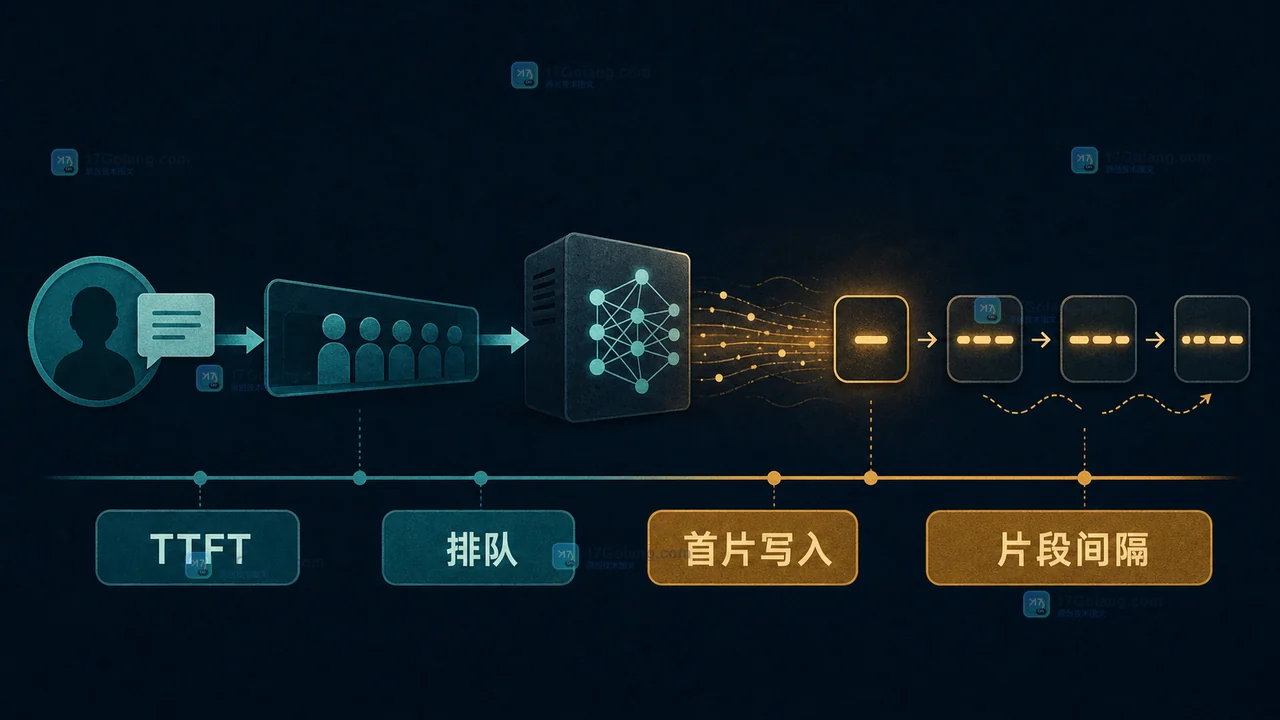 大模型流式输出 TTFT 观测链路:排队、首片写入与片段间隔的因果关系