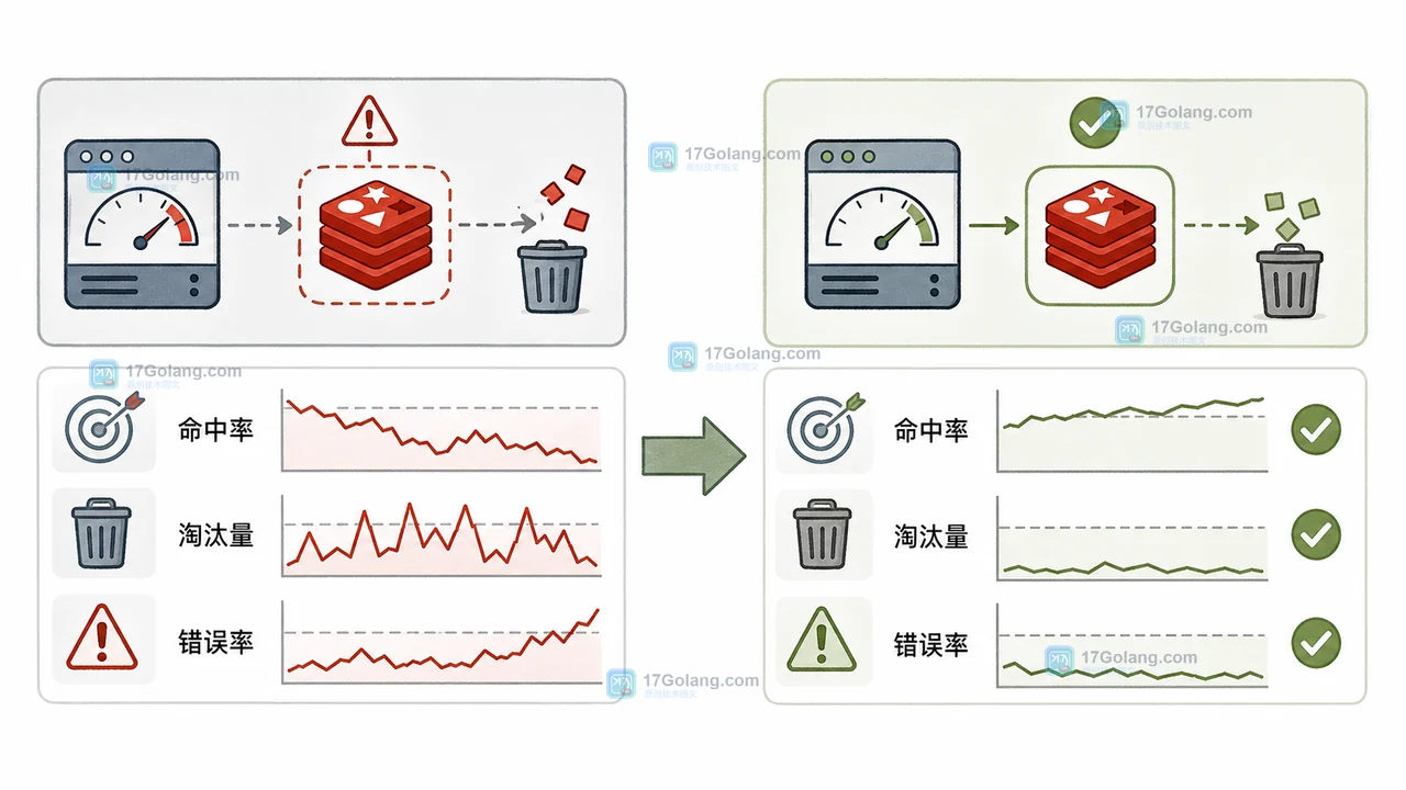 Redis 淘汰策略变更后的命中率、淘汰计数与业务错误联合验收