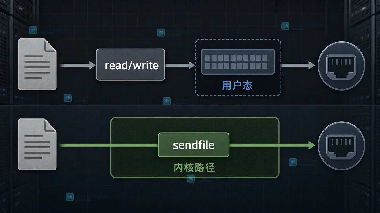 Linux read write 用户态拷贝与 sendfile 文件到 socket 内核路径对比