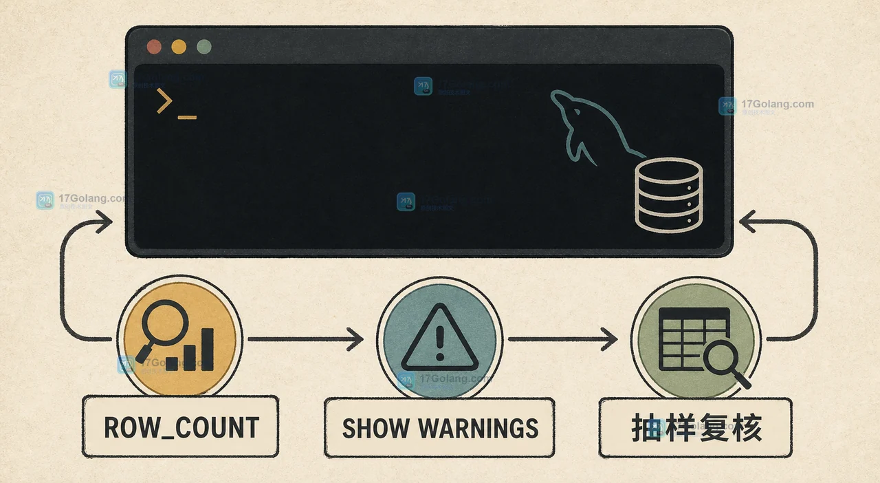 MySQL 批量导入后使用 SHOW WARNINGS、ROW_COUNT 和抽样复核检查数据质量