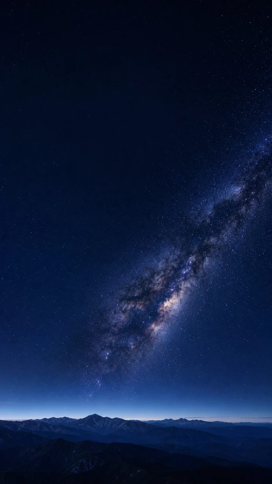 夜航星河手机壁纸提示词：深蓝银河与锁屏留白怎么写