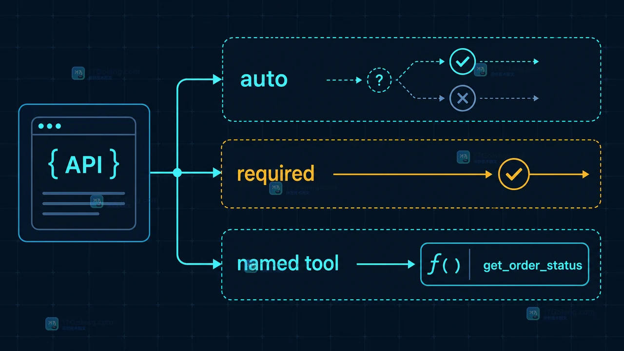 Responses API 的 auto、required 和指定工具三种工具路由选择关系