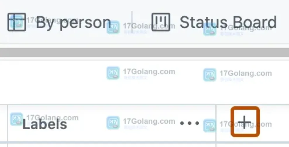 GitHub Projects 表格视图最右侧字段表头的 Add field 加号入口