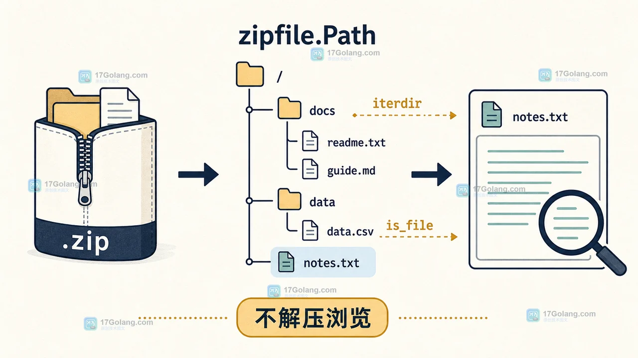 zipfile.Path 在不解压的情况下遍历 ZIP 目录并判断文件类型