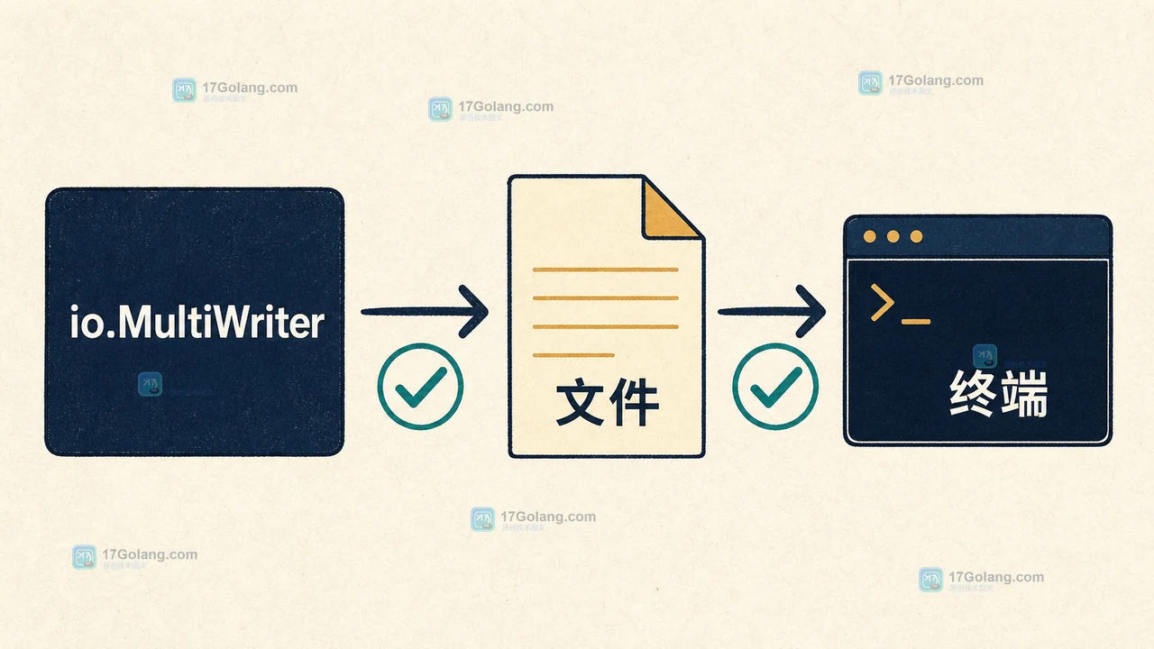 Go io.MultiWriter 按顺序把同一条日志写入文件与终端,前一个目标成功后才进入下一个目标