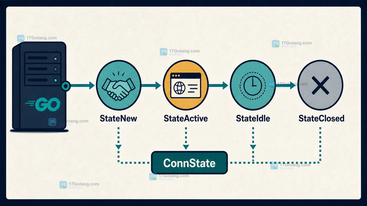 Go http.Server.ConnState 从 StateNew、StateActive、StateIdle 到 StateClosed 的连接生命周期