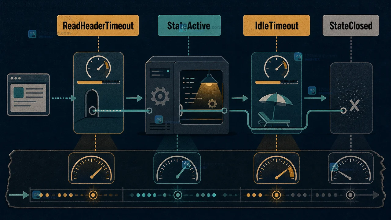 Go ConnState 配合 ReadHeaderTimeout 与 IdleTimeout 定位连接超时阶段