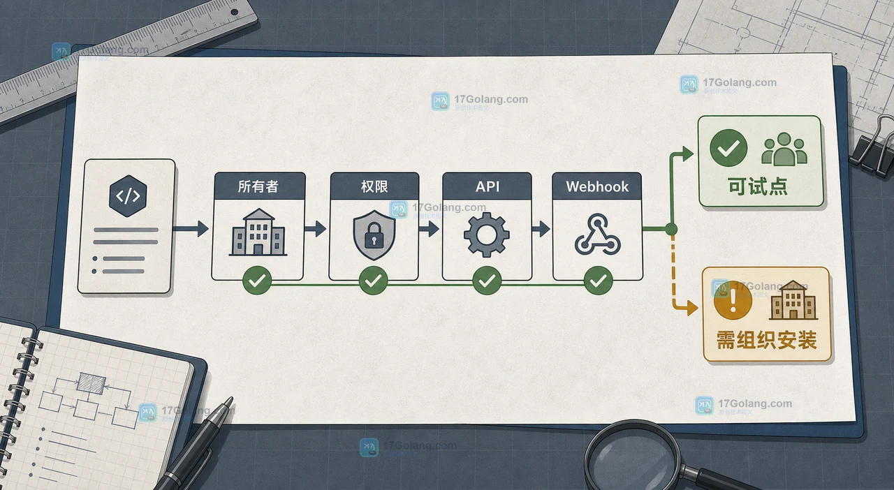 GitHub 企业级 App 上线前围绕所有者权限 API 与 webhook 的审计检查路径