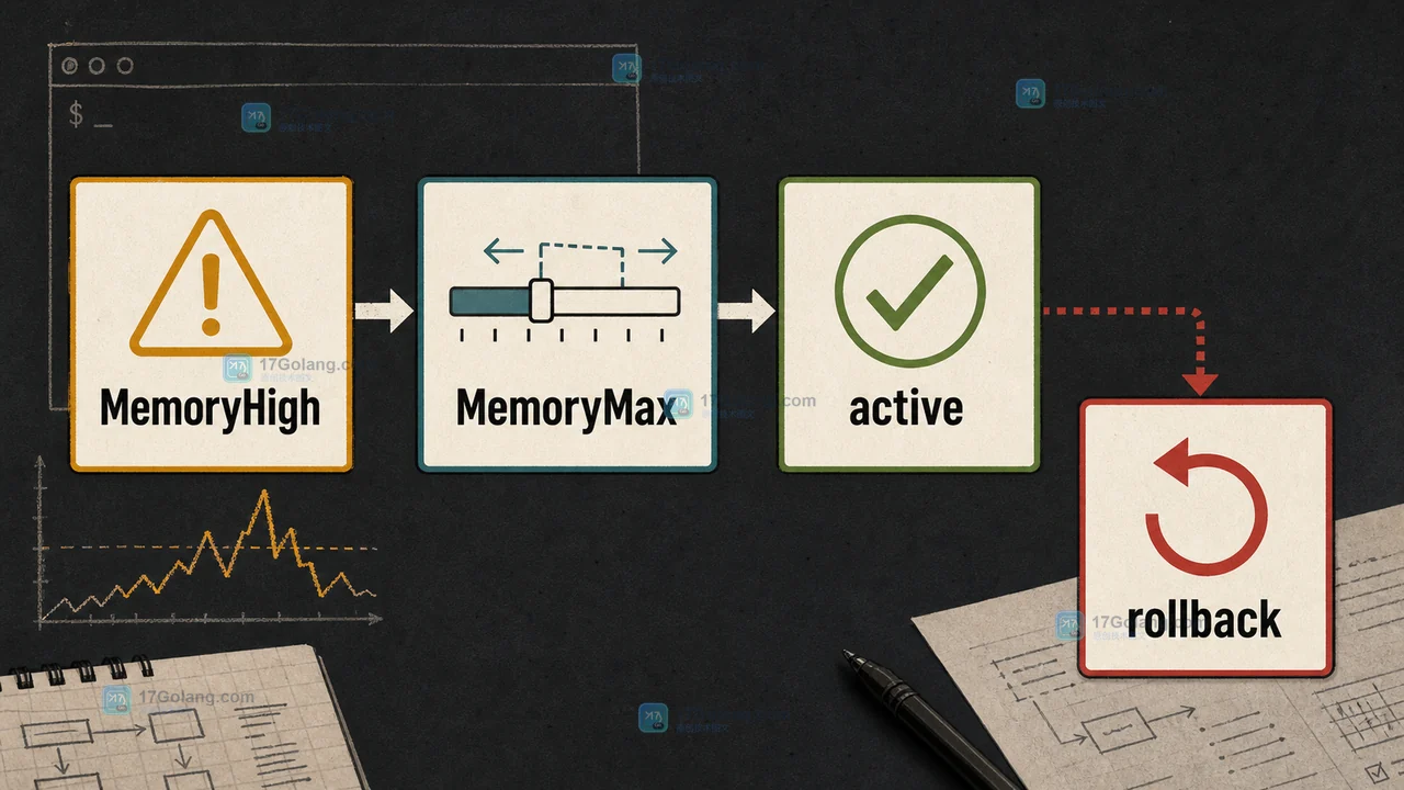 Linux systemd 服务从 MemoryHigh 观察到 MemoryMax 调整后的恢复与回滚检查