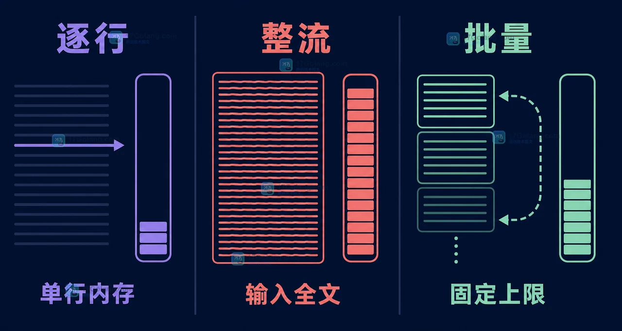 PHP CLI 在逐行读取、整流读取和批量读取之间比较处理方式与内存边界