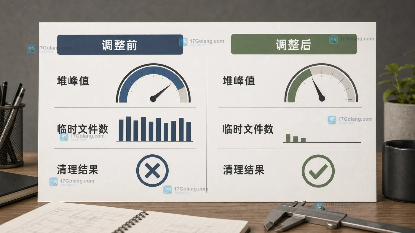 Java 文件上传压测前后堆峰值、临时文件数量与清理结果对比