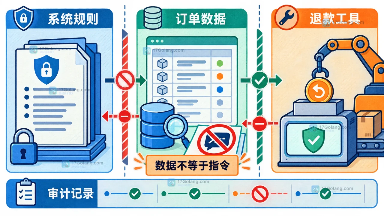 AI 应用提示词注入防护中的系统规则、订单数据与退款工具资产边界