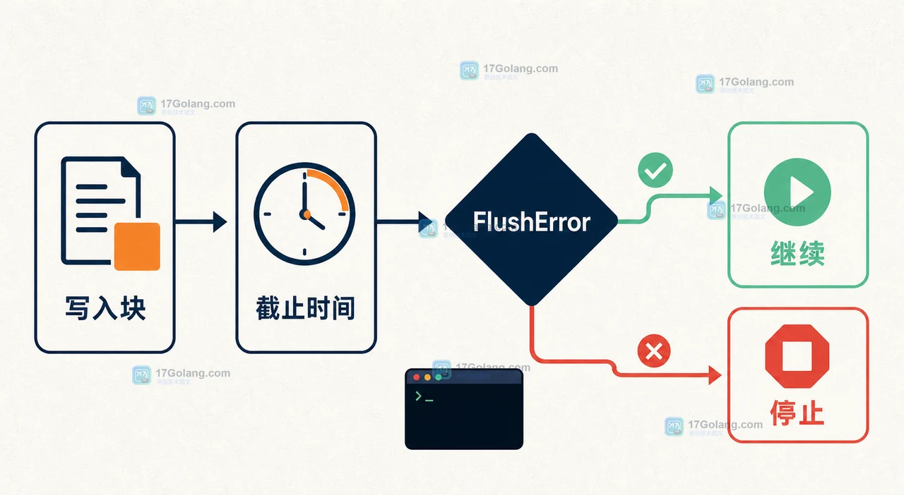 Go http.ResponseController 流式响应从写入数据到 FlushError 决定继续或停止的工程证据流程