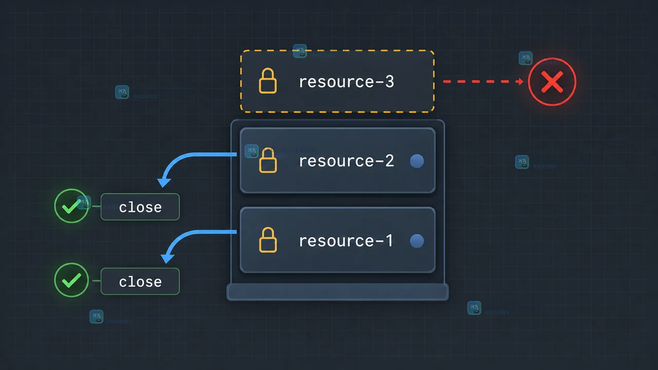 Python ExitStack 在部分资源成功后遇到异常时执行逆序回收