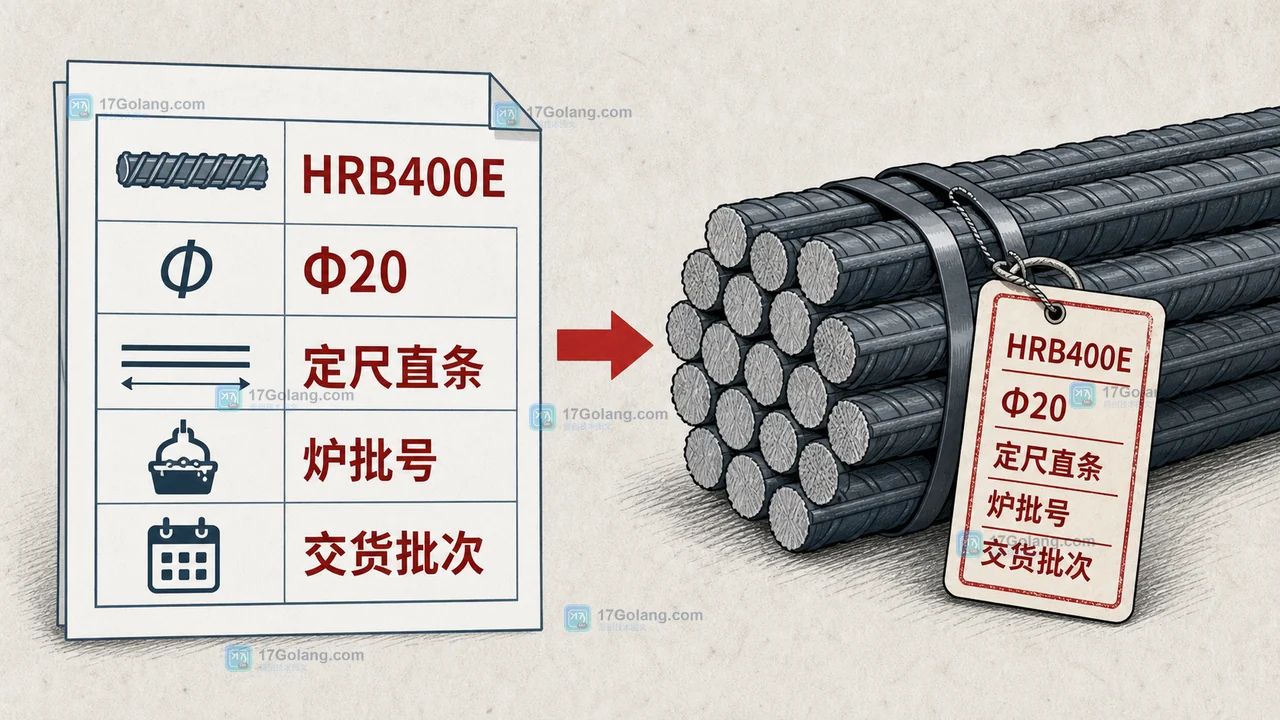 建筑钢筋采购单从牌号规格到批次资料的核对关系