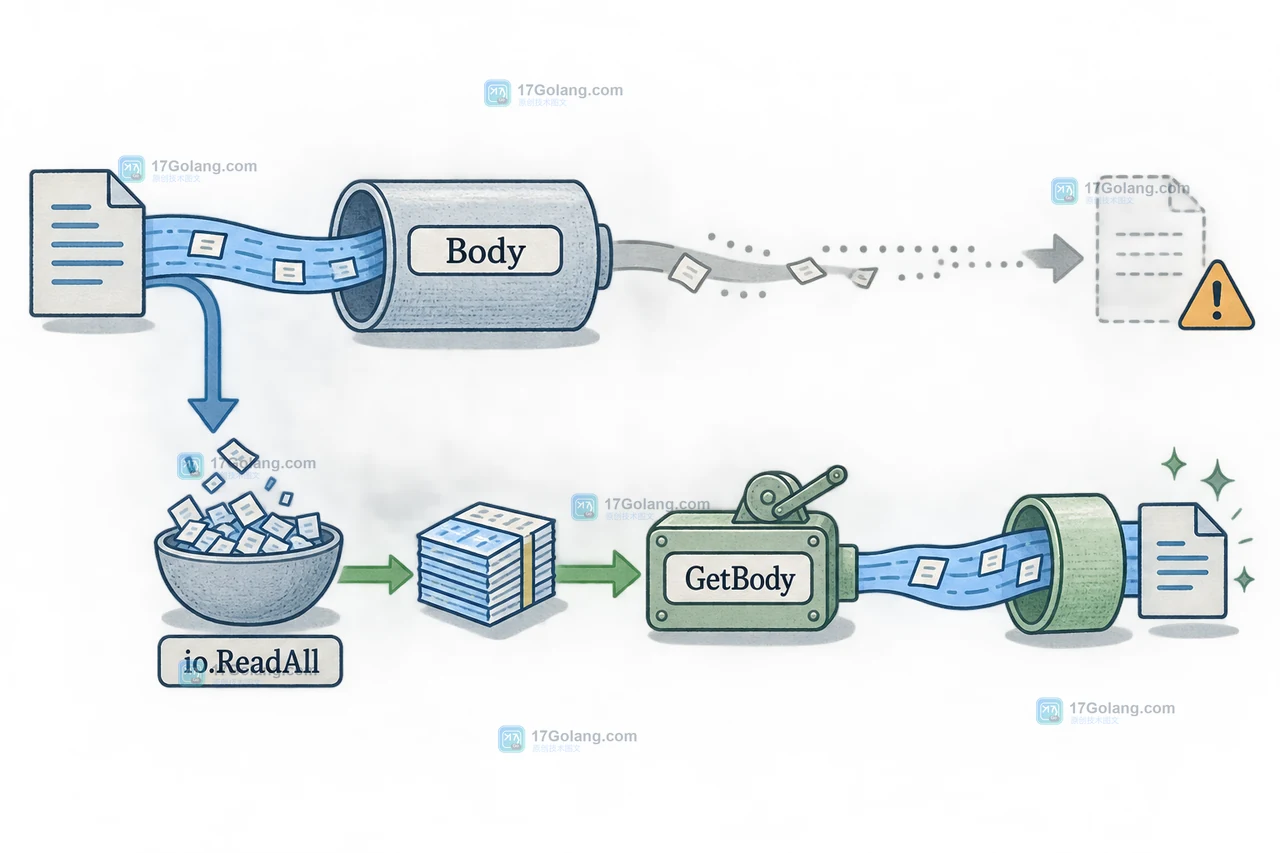 Body 读取后通过 GetBody 和 io.ReadAll 重建请求体的重试数据路径