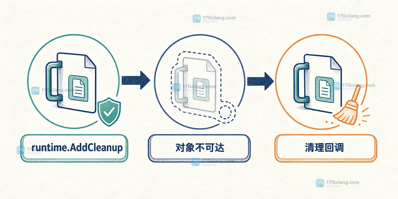 Go runtime.AddCleanup 从对象不可达进入清理回调的数据生命周期