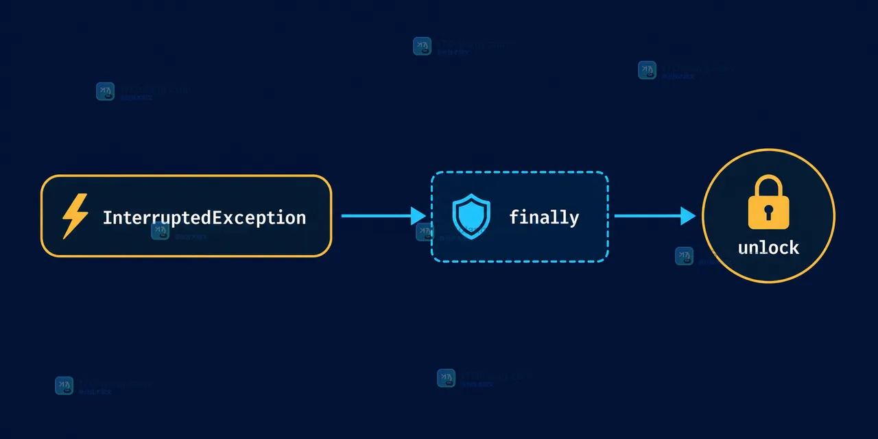 Java InterruptedException finally unlock 锁状态变化与释放顺序
