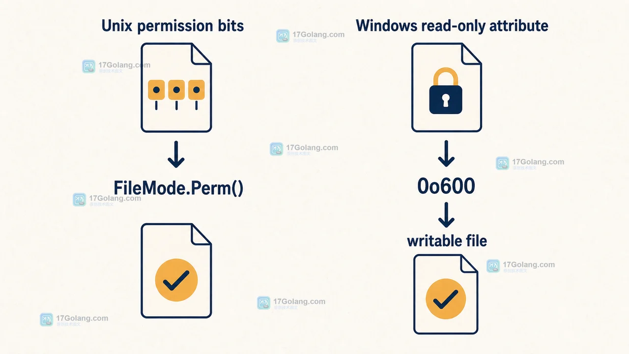 Go Chmod 跨平台验证:Unix 权限位与 Windows 只读属性恢复为可写状态