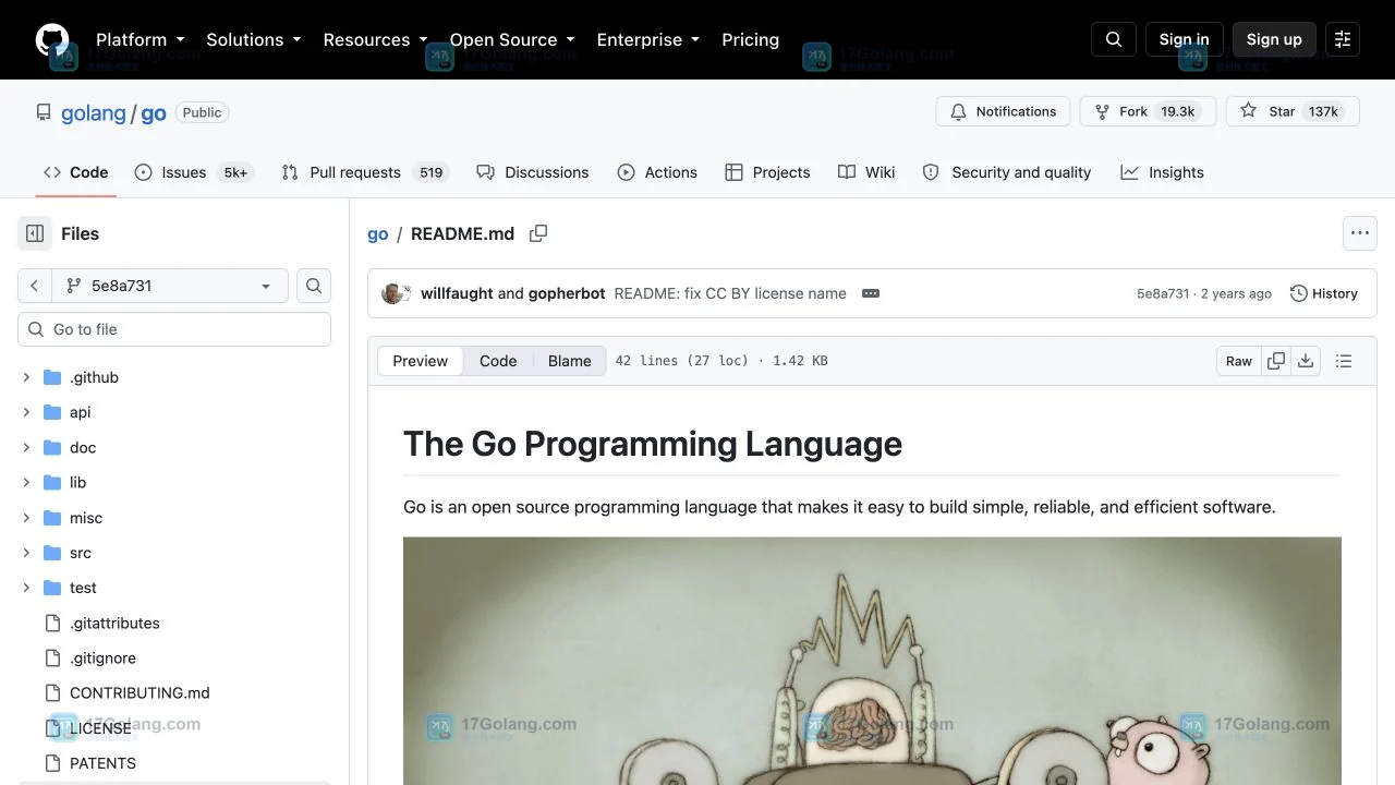 GitHub 指定提交 5e8a731 的 README.md 文件内容页,顶部显示提交信息和 Raw 入口
