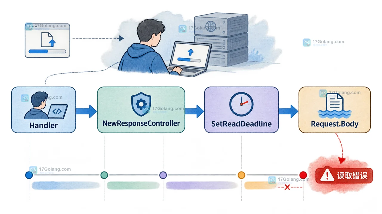 Go http.ResponseController 请求读取链：Handler 设置 SetReadDeadline 后由 Request.Body 读取并在超时处返回错误