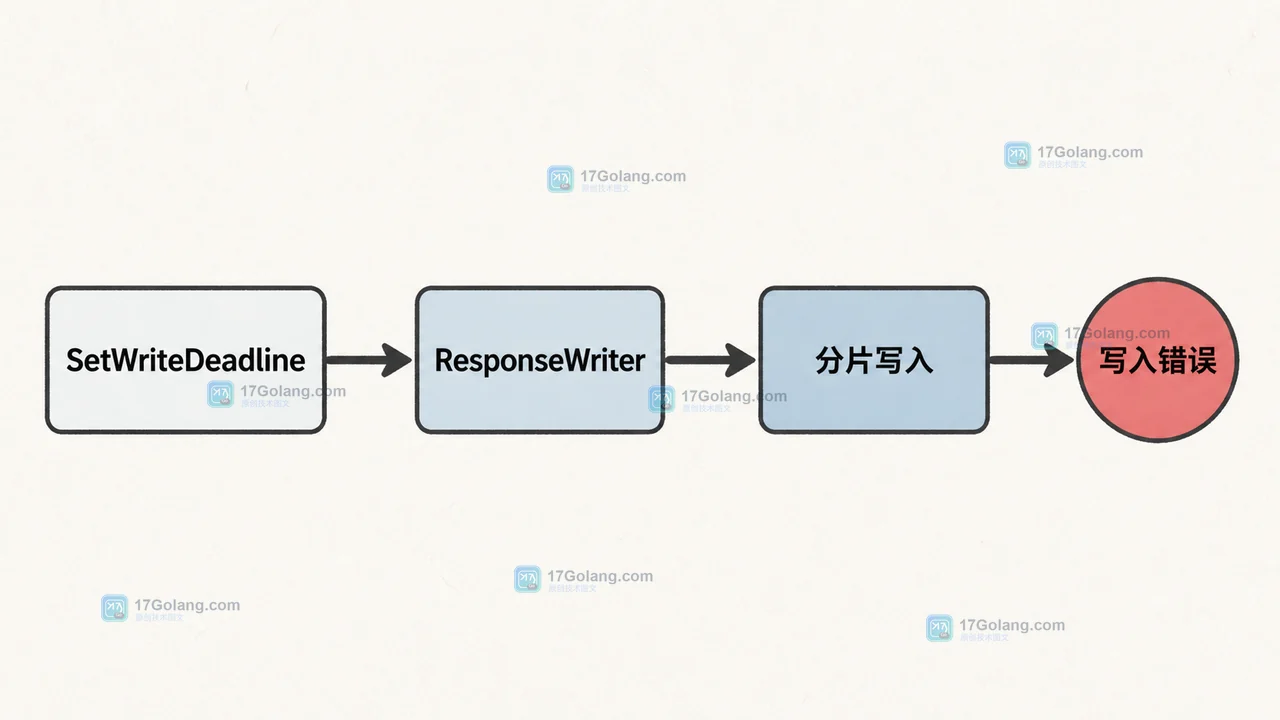 Go http.ResponseController 响应写出路径：ResponseWriter 写入分片，SetWriteDeadline 到期后进入写错误分支