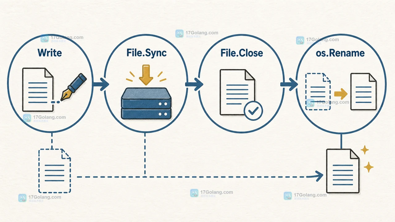 Go 临时文件替换顺序:Write、File.Sync、File.Close 后调用 os.Rename