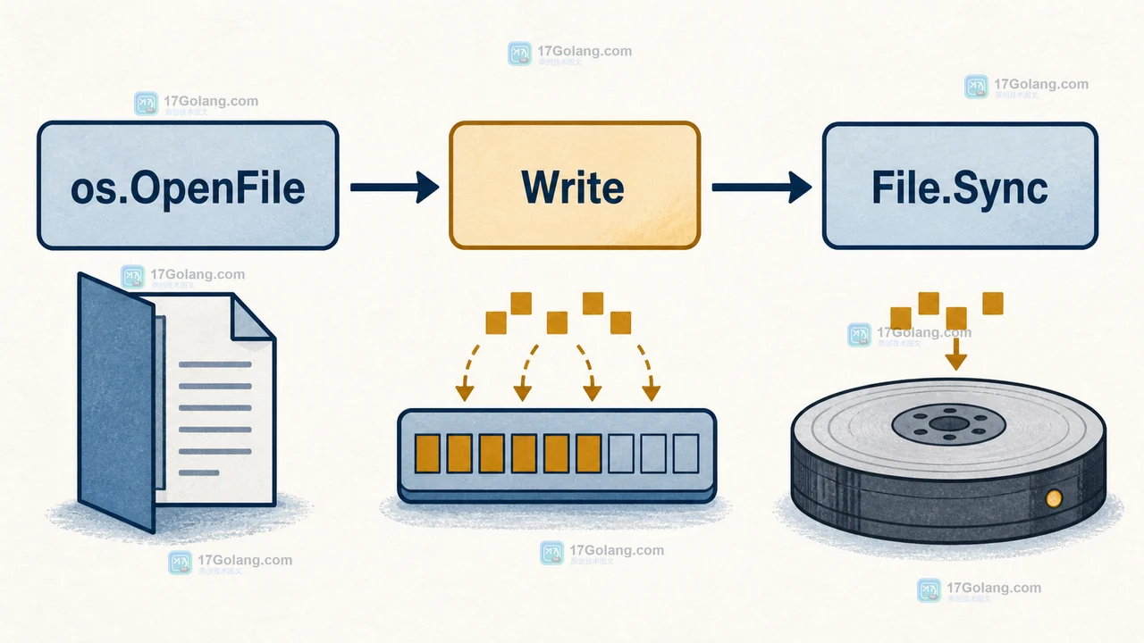 Go os.OpenFile、Write、File.Sync 调用链,展示写入成功到稳定存储的边界