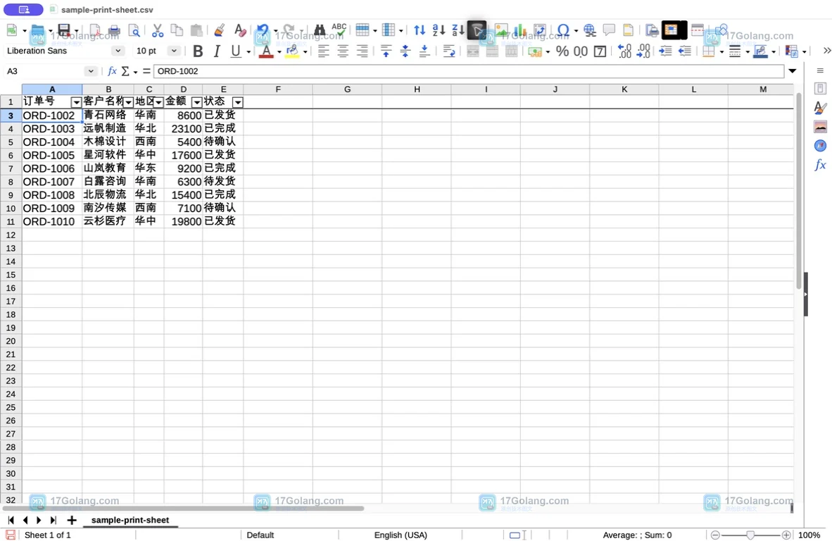 LibreOffice 文本 CSV 导出设置对话框,显示 UTF-8 字符集和逗号字段分隔符