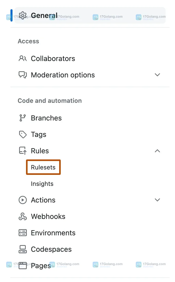 GitHub 仓库主页顶部导航中高亮 Settings 的真实界面截图