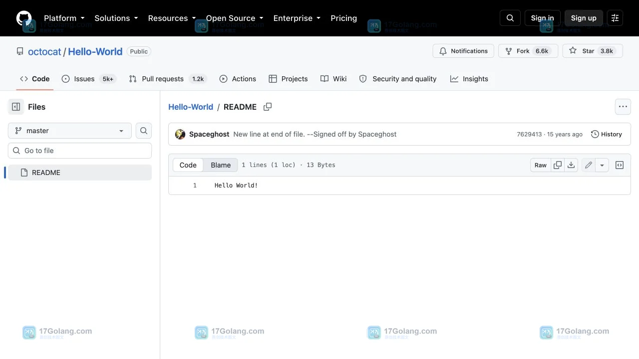 GitHub README 文件页操作栏中的 History 入口截图